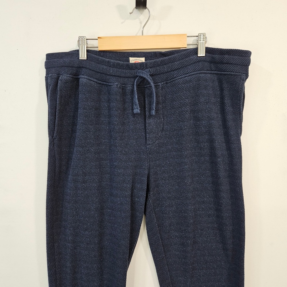 Faherty Brand Mens Legend Herringbone Knit Joggers XL Blue Lounge Pockets Casual - Picture 4 of 14